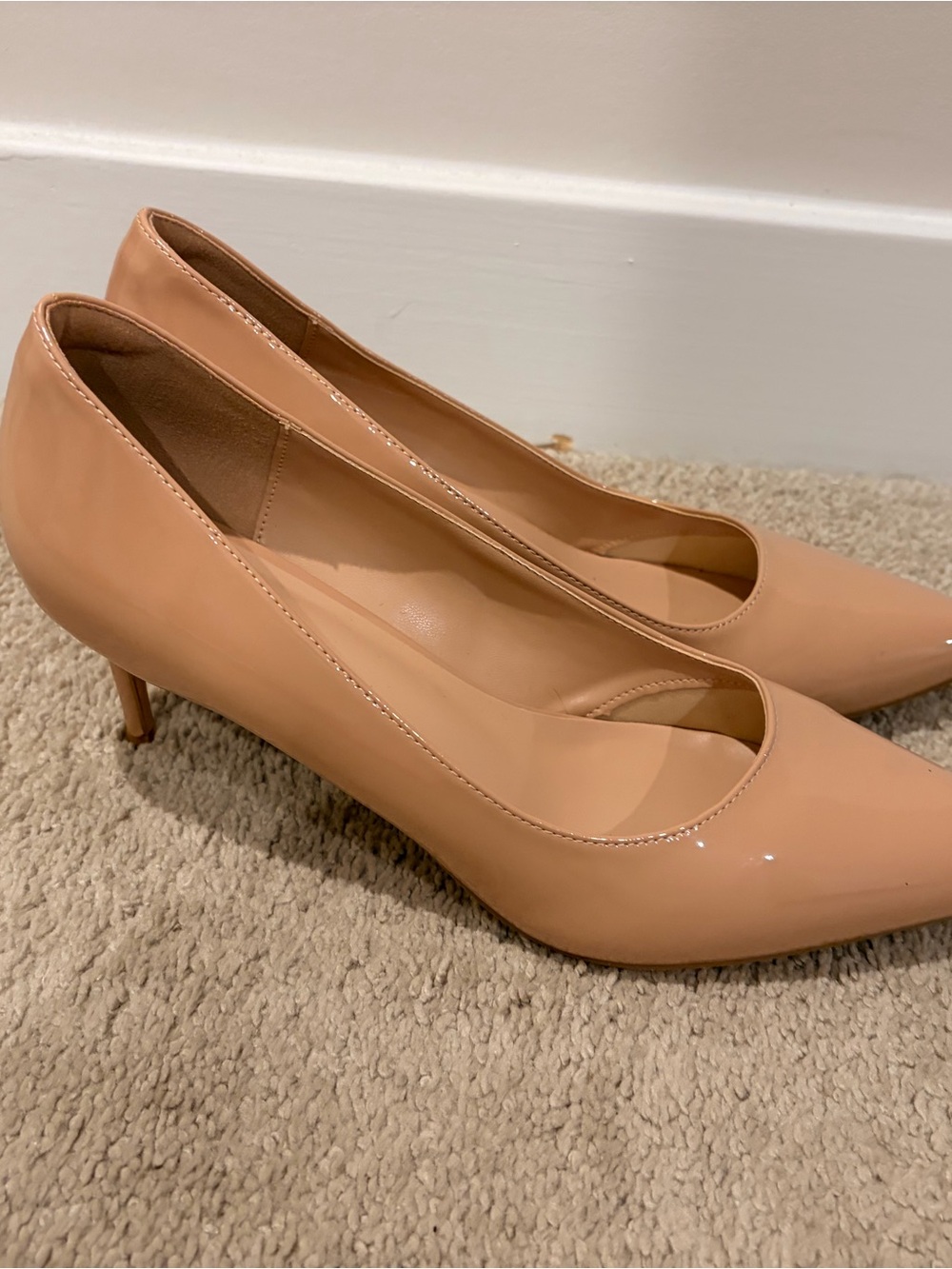 Classic Nude Patent Pointed-Toe Pumps